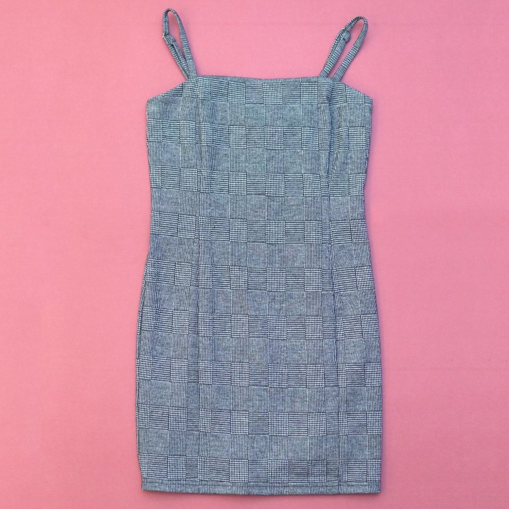 Forever 21 gray plaid bodycon dress